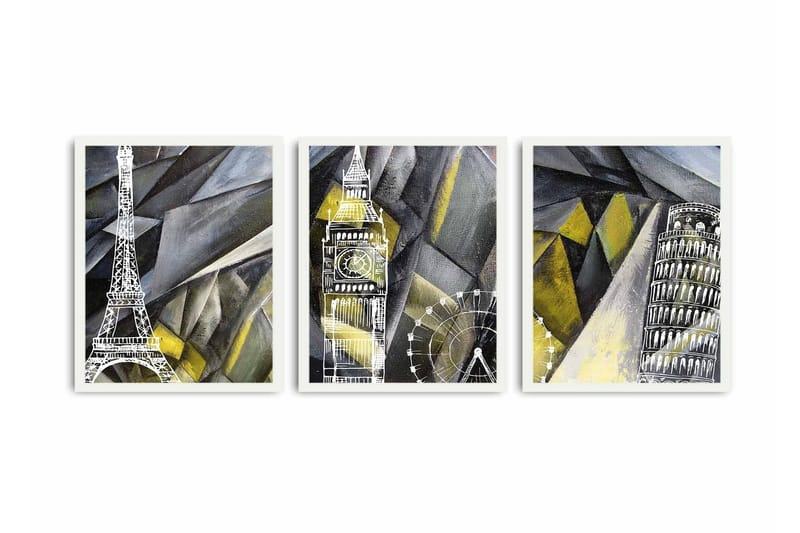 Dekorativ MDF-bilde 3 Deler - Flerfarget - Interiør - Maleri & posters - Lerretsbilder