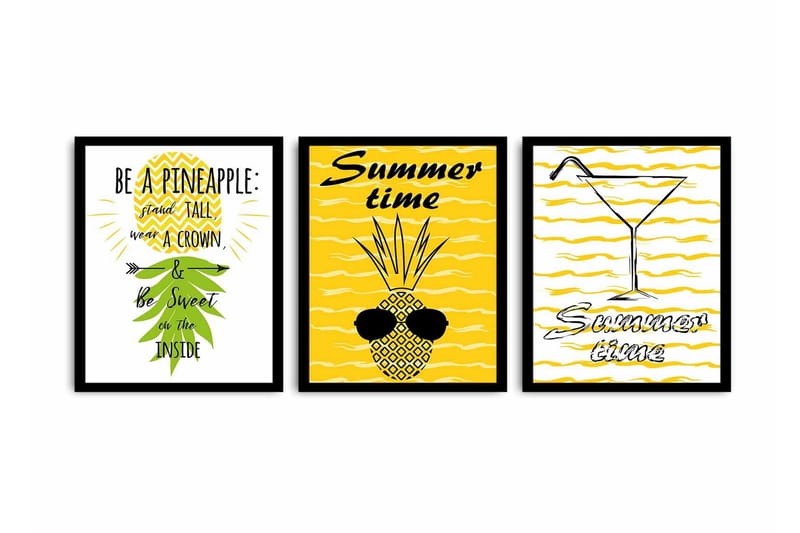 Dekorativ MDF-bilde 3 Deler - Flerfarget - Interiør - Maleri & posters - Lerretsbilder