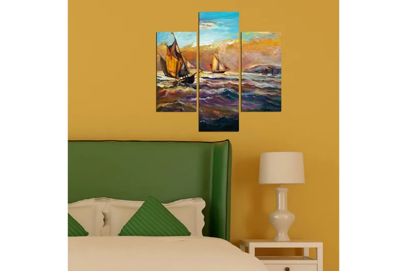 Dekorativ MDF-bilde 3 Deler - Flerfarget - Interiør - Maleri & posters - Lerretsbilder