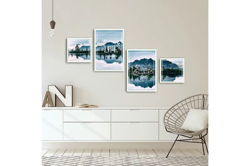 Dekorativ MDF-bilde 4 Deler - Flerfarget - Interiør - Maleri & posters - Lerretsbilder