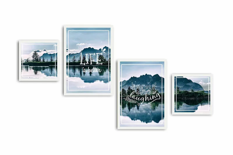 Dekorativ MDF-bilde 4 Deler - Flerfarget - Interiør - Maleri & posters - Lerretsbilder