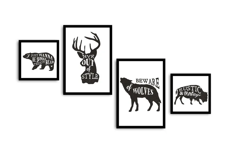 Dekorativ MDF-bilde 4 Deler - Flerfarget - Interiør - Maleri & posters - Lerretsbilder