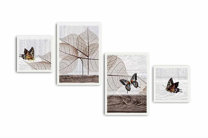 Dekorativ MDF-bilde 4 Deler - Flerfarget - Interiør - Maleri & posters - Lerretsbilder