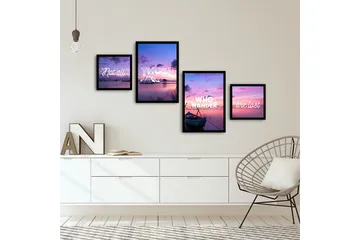 Dekorativ MDF-bilde 4 Deler - Flerfarget - Interiør - Maleri & posters - Lerretsbilder