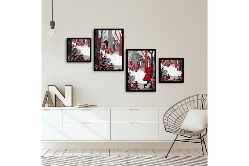 Dekorativ MDF-bilde 4 Deler - Flerfarget - Interiør - Maleri & posters - Lerretsbilder