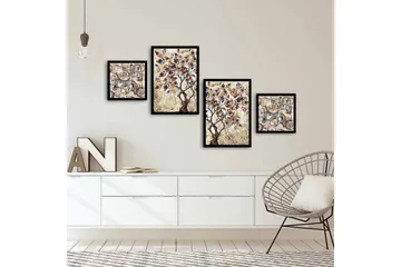 Dekorativ MDF-bilde 4 Deler - Flerfarget - Interiør - Maleri & posters - Lerretsbilder