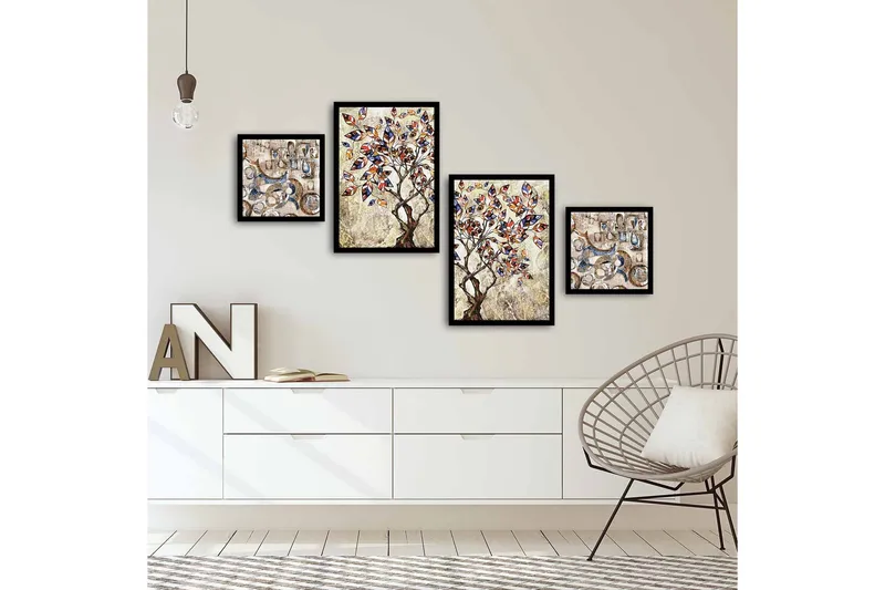 Dekorativ MDF-bilde 4 Deler - Flerfarget - Interiør - Maleri & posters - Lerretsbilder