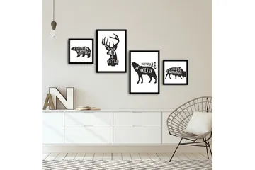 Dekorativ MDF-bilde 4 Deler - Flerfarget - Interiør - Maleri & posters - Lerretsbilder