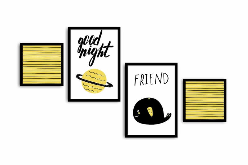 Dekorativ MDF-bilde 4 Deler - Flerfarget - Interiør - Maleri & posters - Lerretsbilder