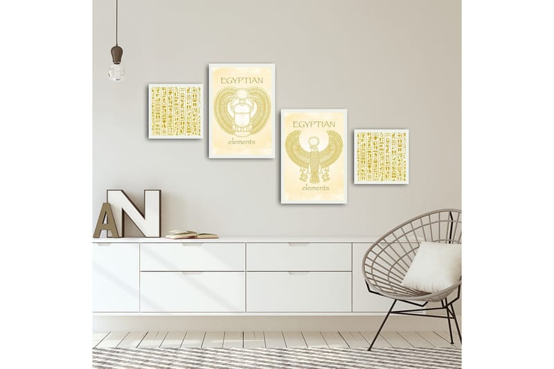 Dekorativ MDF-bilde 4 Deler - Flerfarget - Interiør - Maleri & posters - Lerretsbilder