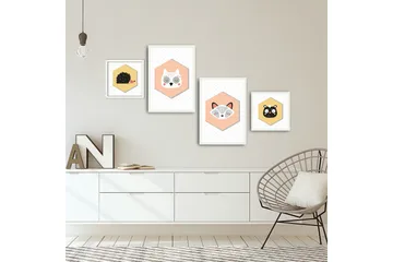 Dekorativ MDF-bilde 4 Deler - Flerfarget - Interiør - Maleri & posters - Lerretsbilder