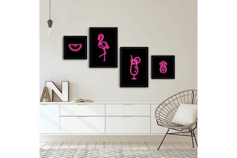 Dekorativ MDF-bilde 4 Deler - Flerfarget - Interiør - Maleri & posters - Lerretsbilder