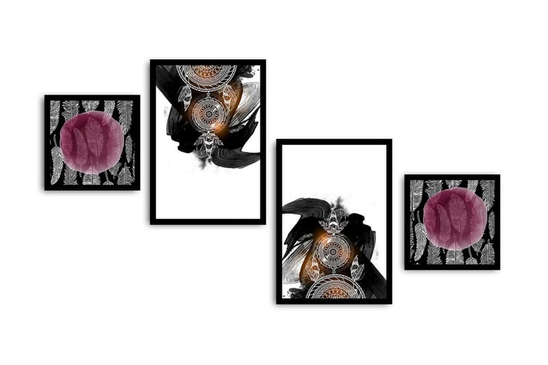 Dekorativ MDF-bilde 4 Deler - Flerfarget - Interiør - Maleri & posters - Lerretsbilder