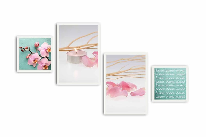 Dekorativ MDF-bilde 4 Deler - Flerfarget - Interiør - Maleri & posters - Lerretsbilder