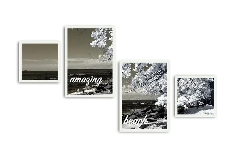 Dekorativ MDF-bilde 4 Deler - Flerfarget - Interiør - Maleri & posters - Lerretsbilder