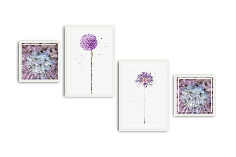 Dekorativ MDF-bilde 4 Deler - Flerfarget - Interiør - Maleri & posters - Lerretsbilder