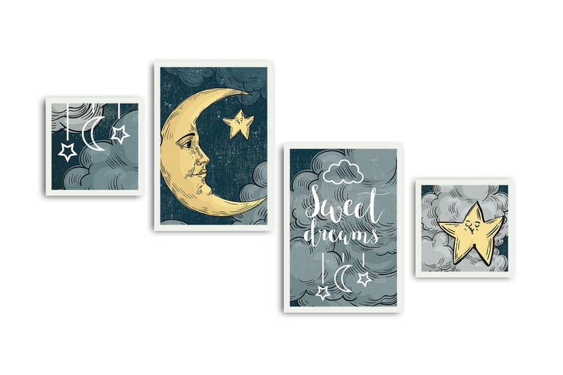 Dekorativ MDF-bilde 4 Deler - Flerfarget - Interiør - Maleri & posters - Lerretsbilder