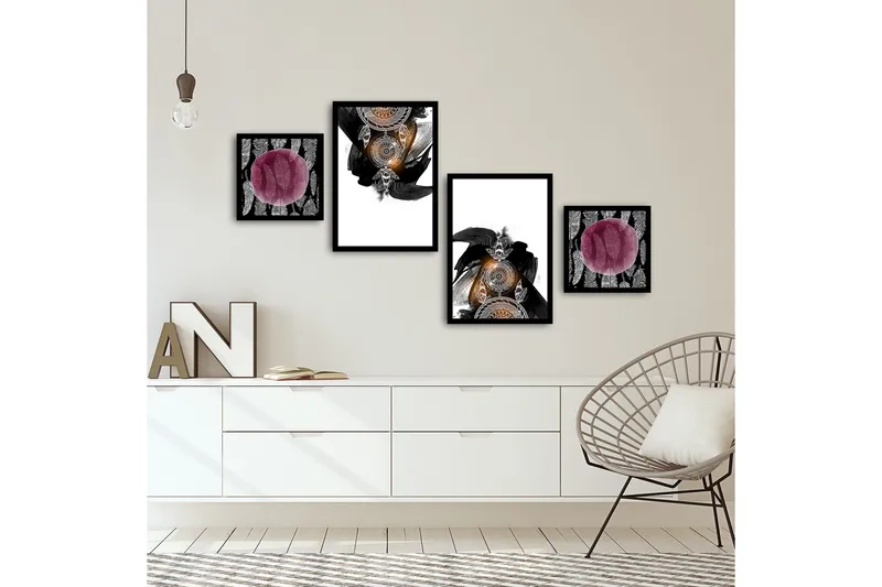 Dekorativ MDF-bilde 4 Deler - Flerfarget - Interiør - Maleri & posters - Lerretsbilder