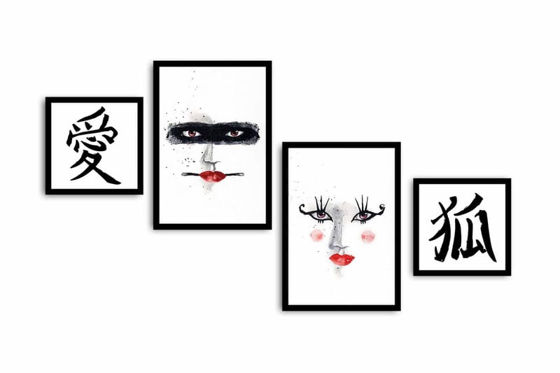 Dekorativ MDF-bilde 4 Deler - Flerfarget - Interiør - Maleri & posters - Lerretsbilder