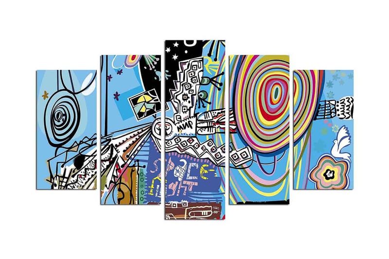 Dekorativ MDF-bilde 5 Deler - Flerfarget - Interiør - Maleri & posters - Lerretsbilder