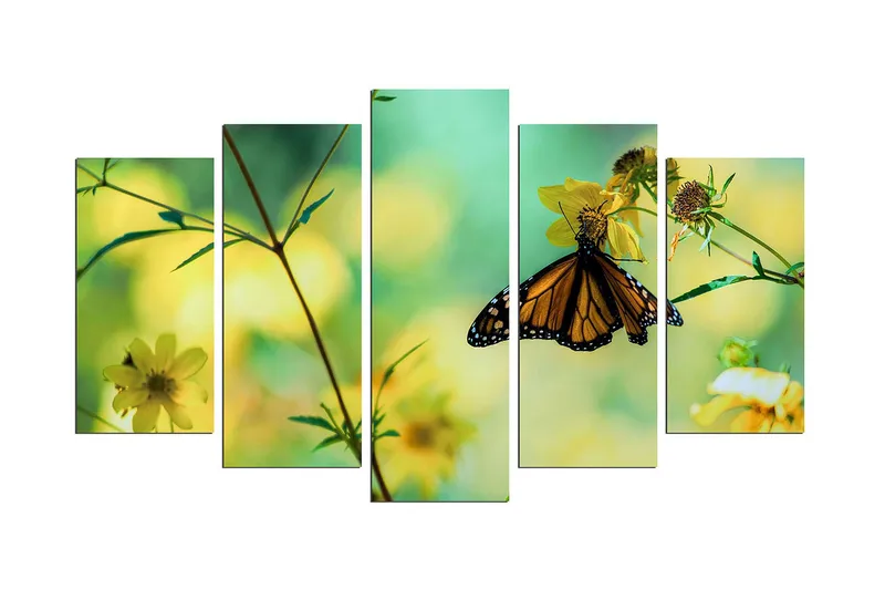 Dekorativ MDF-bilde 5 Deler - Flerfarget - Interiør - Maleri & posters - Lerretsbilder