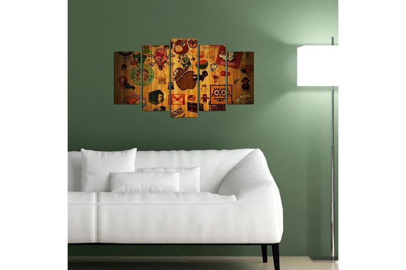 Dekorativ MDF-bilde 5 Deler - Flerfarget - Interiør - Maleri & posters - Lerretsbilder