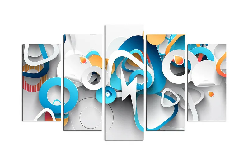 Dekorativ MDF-bilde 5 Deler - Flerfarget - Interiør - Maleri & posters - Lerretsbilder