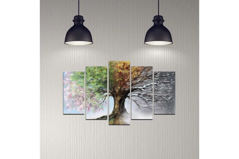 Dekorativ MDF-bilde 5 Deler - Flerfarget - Interiør - Maleri & posters - Lerretsbilder