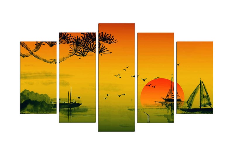 Dekorativ MDF-bilde 5 Deler, Flerfarget