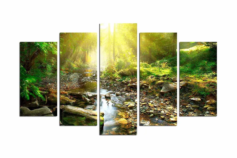 Dekorativ MDF-bilde 5 Deler - Flerfarget - Interiør - Maleri & posters - Lerretsbilder