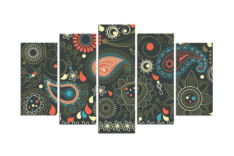 Dekorativ MDF-bilde 5 Deler - Flerfarget - Interiør - Maleri & posters - Lerretsbilder