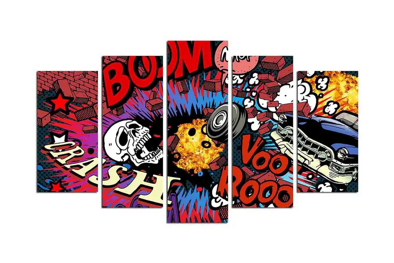 Dekorativ MDF-bilde 5 Deler - Flerfarget - Interiør - Maleri & posters - Lerretsbilder