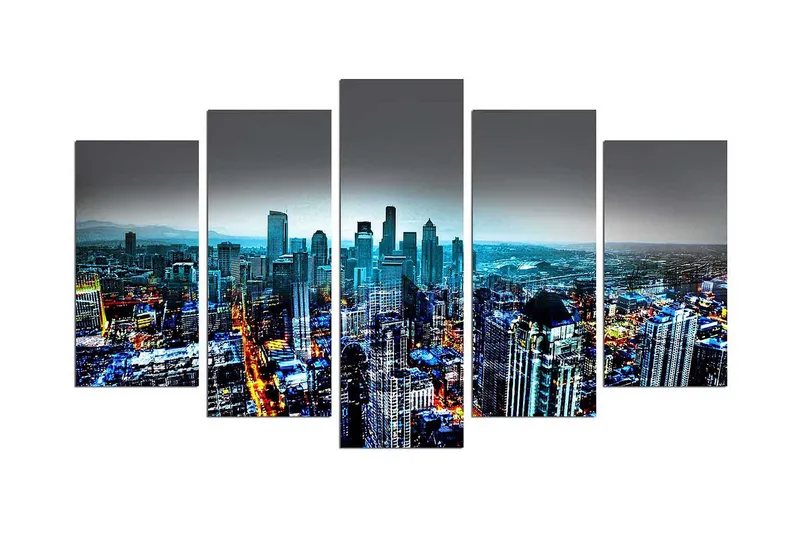 Dekorativ MDF-bilde 5 Deler - Flerfarget - Interiør - Maleri & posters - Lerretsbilder