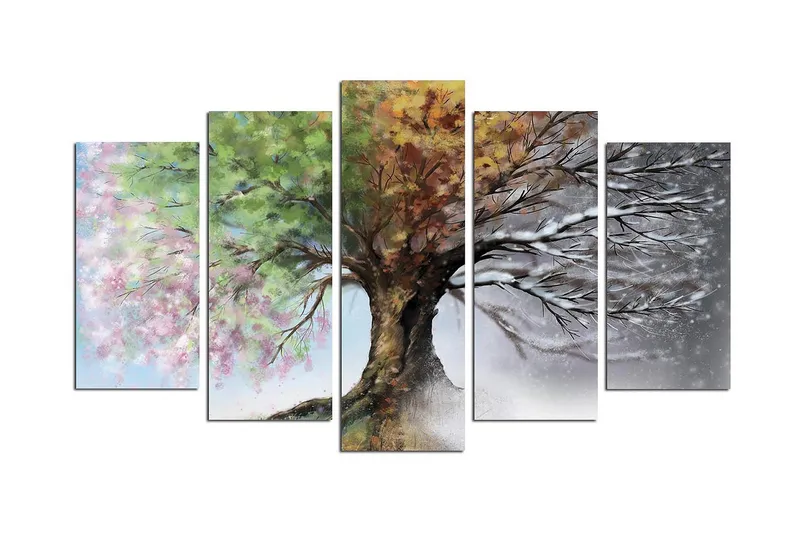 Dekorativ MDF-bilde 5 Deler, Flerfarget