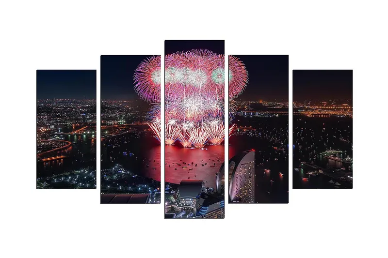 Dekorativ MDF-bilde 5 Deler - Flerfarget - Interiør - Maleri & posters - Lerretsbilder