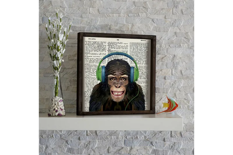 Dekorativ MDF-bilde - Blå/Grønn/Brun/Hvit/Svart - Interiør - Maleri & posters - Lerretsbilder