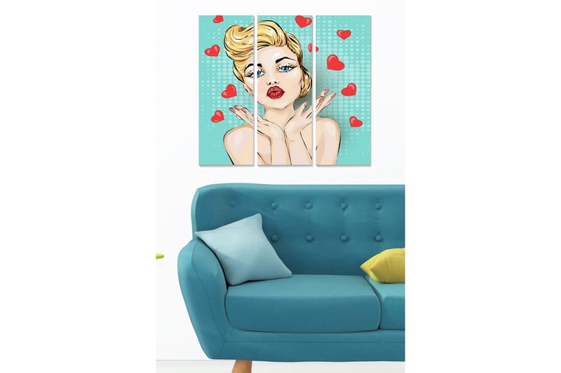 Dekorativ MDF-maling 3-Deler 20x50 cm - Flerfarget - Interiør - Maleri & posters - Lerretsbilder