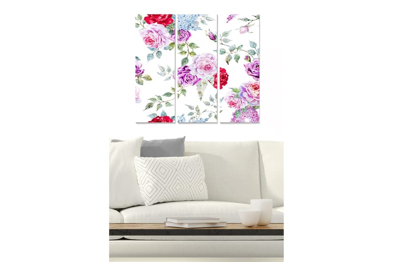 Dekorativ MDF-maling 3-Deler 20x50 cm - Flerfarget - Interiør - Maleri & posters - Lerretsbilder