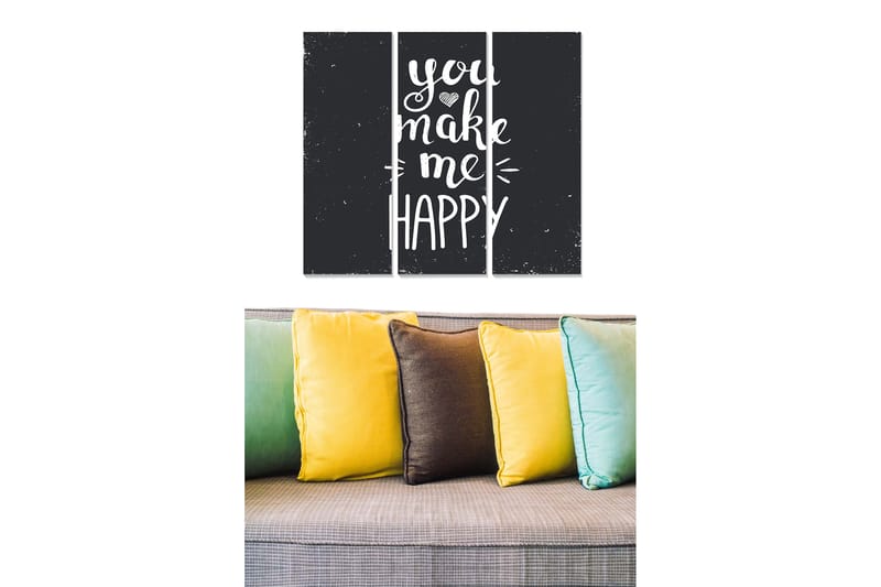 Dekorativ MDF-maling 3-Deler 20x50 cm - Flerfarget - Interiør - Maleri & posters - Lerretsbilder