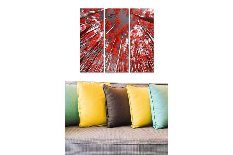 Dekorativ MDF-maling 3-Deler 20x50 cm - Flerfarget - Interiør - Maleri & posters - Lerretsbilder