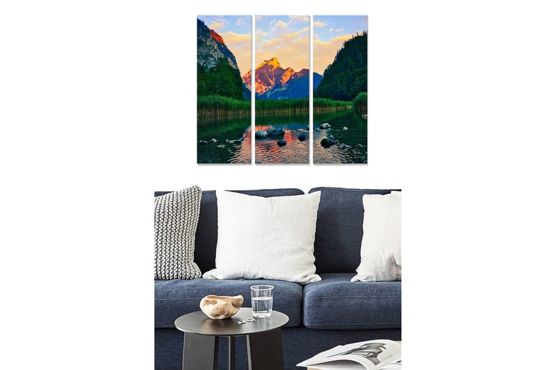 Dekorativ MDF-maling 3-Deler 20x50 cm - Flerfarget - Interiør - Maleri & posters - Lerretsbilder