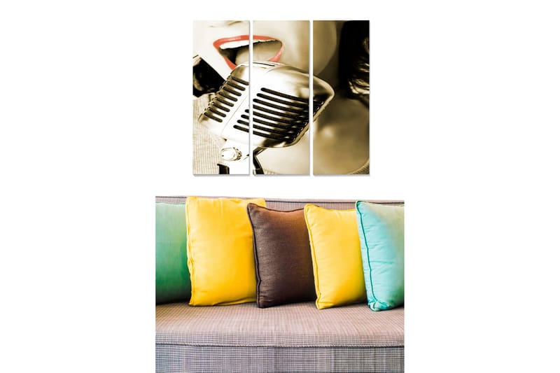 Dekorativ MDF-maling 3-Deler 20x50 cm - Flerfarget - Interiør - Maleri & posters - Lerretsbilder