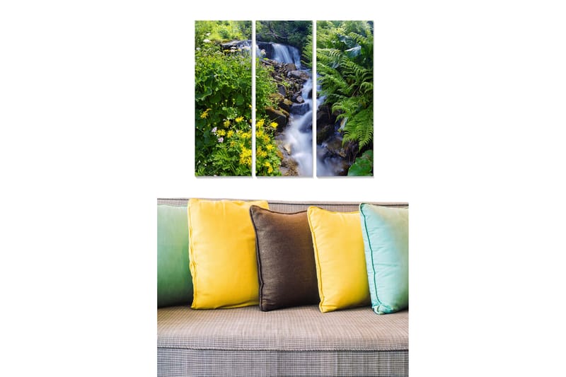 Dekorativ MDF-maling 3-Deler 20x50 cm - Flerfarget - Interiør - Maleri & posters - Lerretsbilder