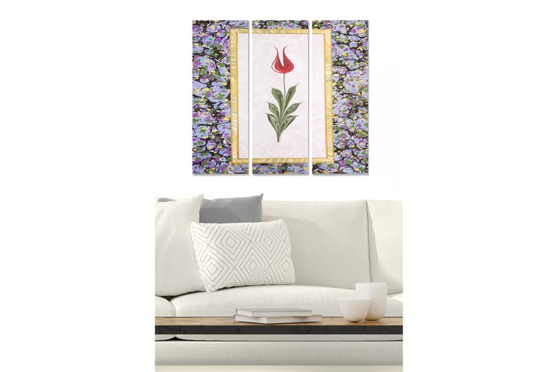 Dekorativ MDF-maling 3-Deler 20x50 cm - Flerfarget - Interiør - Maleri & posters - Lerretsbilder