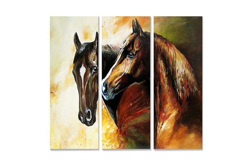 Dekorativ MDF-maling 3-Deler 20x50 cm - Flerfarget - Interiør - Maleri & posters - Lerretsbilder