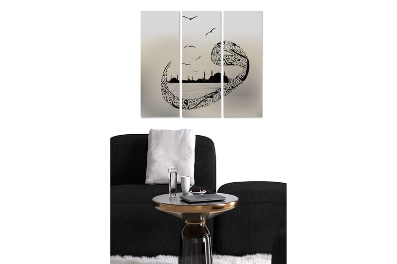 Dekorativ MDF-maling 3-Deler 20x50 cm - Flerfarget - Interiør - Maleri & posters - Lerretsbilder