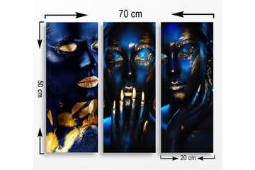 Dekorativ MDF-maling 3-Deler 20x50 cm - Flerfarget - Interiør - Maleri & posters - Lerretsbilder