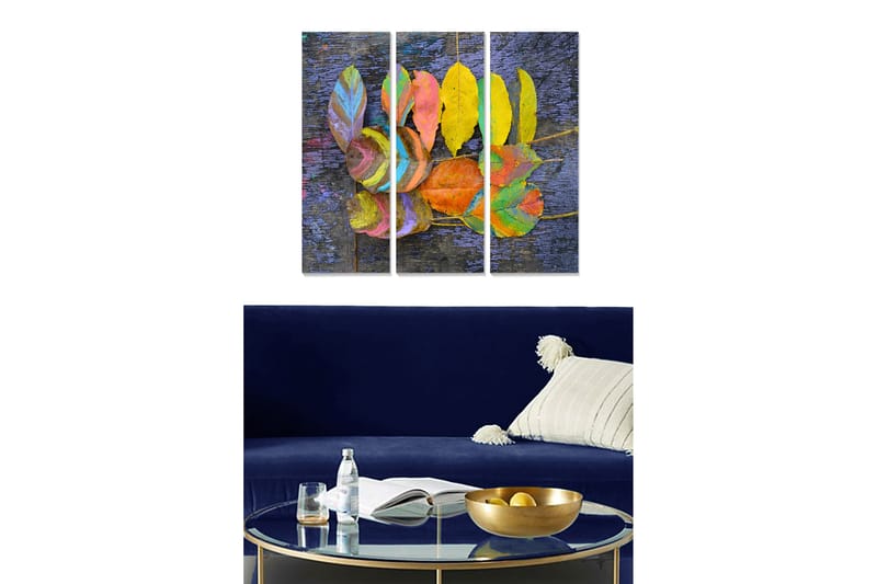 Dekorativ MDF-maling 3-Deler 20x50 cm - Flerfarget - Interiør - Maleri & posters - Lerretsbilder