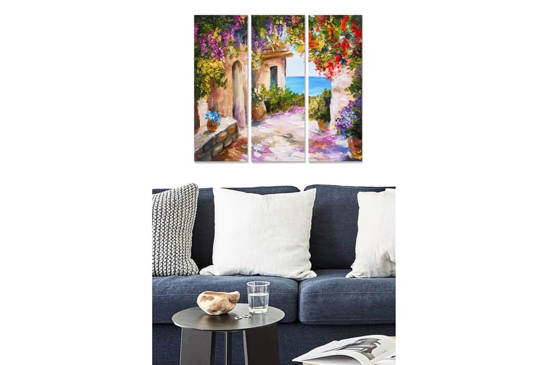 Dekorativ MDF-maling 3-Deler 20x50 cm - Flerfarget - Interiør - Maleri & posters - Lerretsbilder