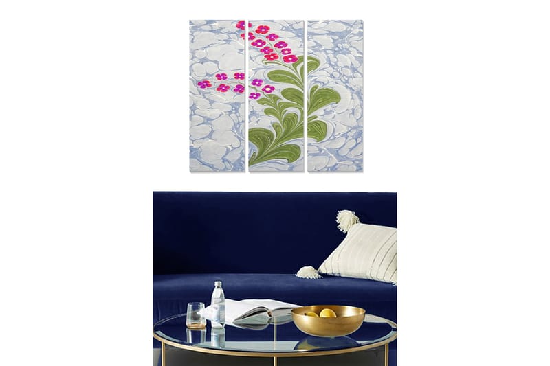 Dekorativ MDF-maling 3-Deler 20x50 cm - Flerfarget - Interiør - Maleri & posters - Lerretsbilder